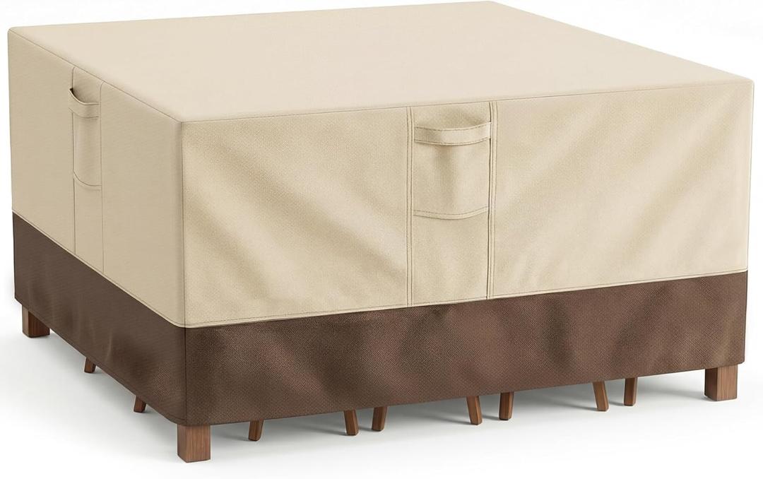 Patio Furniture Covers Waterproof, Outdoor Furniture Covers Waterproof Windproof with Padded Handles, Heavy Duty 600D Oxford Outdoor Table Chair Set Cover