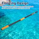 12FT Telescopic Extension Pole Boat Hook | Lightweight and Sturdy, Floats, Anodized Aluminum Pole | Threaded Port for Marine Accessories | Mooring, Pushing/Pulling, Navigation Marine Pole