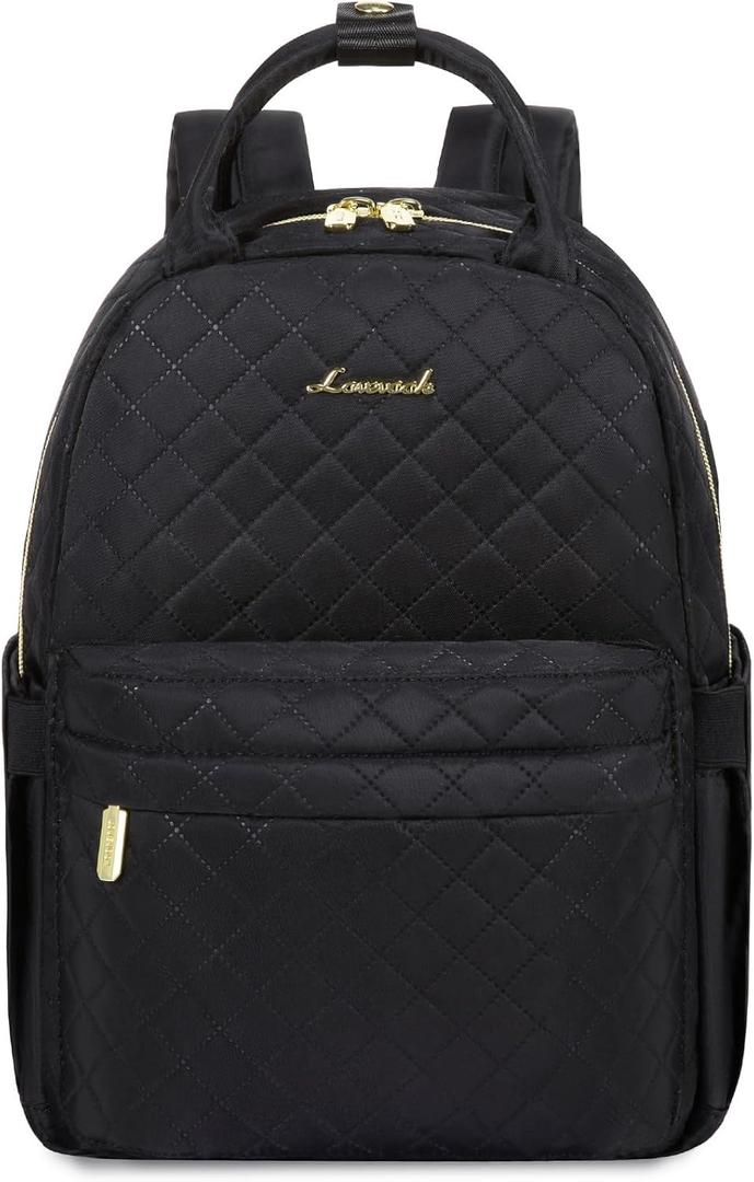 LOVEVOOK Mini Backpack Purse for Women, Cute Small Fashion Daypack, Light Weight, Water Resistant, Black Quilted (11inch)