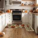 Artoid Mode Home Sweet Jack-O'-Lantern Pumpkin Halloween Kitchen Mats Set of 2, Low-Profile Decor Kitchen Rugs for Floor - 17x29 and 17x47 Inch