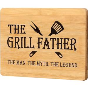 2 x Dad Gifts for Fathers Day, Dad Gifts from Daughter, Dad Birthday Gifts - The Grill Father Bamboo Cutting Board - Gifts for Dad Daddy, Best Gifts for Dad Fathers Day