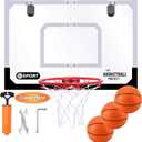Large Indoor Mini Basketball Hoop Set for Kids and Adult 24 X 16 Inch Board Family Games for Home and Office Door & Wall with 3 Balls and Complete Accessories, Basketball Toy Gift for Boys Girls Teens