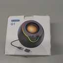 LENRUE USB Computer Speakers, Laptop Speakers, Plug Play, Loud and Clear Sound, Easy Access Volume Konb, with Type C Adapter, Colorful Lights, for Desktop, PC, Laptop, Phone (USBWhite)