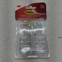 Clear Hooks & Strips, Plastic, Mini, 18 Hooks & 24 Strips/Pack, Sold as 1 Package18