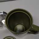 Mora Ceramics Large Tea Mug with Loose Leaf Infuser and Ceramic Lid, 18 oz, Portable, Microwave and Dishwasher Safe, Tall Coffee Cup - Rustic Matte Ceramic Glaze, Modern Herbal Tea Strainer, Olive