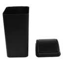 16 Liter Plastic Garbage Can, Waste Bin with Swing Lid (Black)