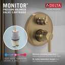 Delta Faucet T24967, Chrome Ara Angular Modern Monitor 14 Series Valve Trim with 6-Setting Integrated Diverter