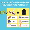 Pet Hair Removal Set, Roller Pet Hair Remover, Pet Hair Removal Glove for Dogs & Cats, Pet Fur Remover for Clothing, Couch, Carpet, Car Seat, Pet Hair Removal Tool -F White