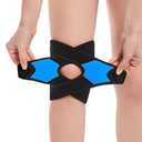 SUJAYU Knee Brace with Side Stabilizers for Meniscus Tear, Knee Braces for Women Men Knee Braces for Knee Pain, Light Patella Brace Adjustable Compression Sleeve Patellar Tendon Support Strap (Blue) (Blue)