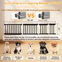 YZHDUXIU 10" Height Short Dog Gate Adjustable18-48 Extra Wide Dog Gate with Small Cat Door,Pet Gate with 4 Extension Kits Pressure Mounted for Doorways & Stairs (Black, 10" Height)