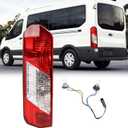 LH Tail light Assembly Fit for 2015-2025 Ford Transit 150 250 350 350HD Rear Lamp Left Driver Side Brake Lamp W/Bulbs and Harness Halogen Type W/Single Rear Wheels CK4Z13405G 166-02779L