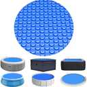 Evoio Solar Pool Cover 8 ft Round for Above Ground Inground Pools Bubble Wrap Covers Hot Tub Spa Thermal Heating, 15 Mil Circle Blue Floating Blanket for 6-24 Foot Feet Diameter Swimming Pools