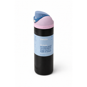 Owala FreeSip Insulated Stainless Steel Water Bottle with Straw and Lid, 24 oz BPA Free, Keeps 24 Hours Fresh for Sports and Travel, Foggy Tide