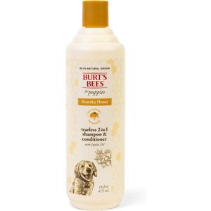 Burts Bees for Pets Manuka Honey Tearless 2 in 1 Shampoo and Conditioner for Puppies with Jojoba Oil, 16 Fl Oz