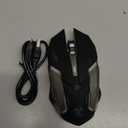 VEGCOO Wireless Gaming Mouse, C8 Silent Click Wireless Rechargeable Mouse with Colorful LED Lights and 3 Level DPI 400mah Lithium Battery for Laptop and Computer (Black)