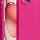 Miracase Compatible with iPhone 15 Case, [Soft Anti-Scratch Microfiber Lining], Liquid Silicone Case Gel Rubber Shockproof Drop Protection Phone Case for iPhone 15, Hot Pink