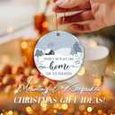 3 x Family Home Ornament - Theres No Place Like Home for The Holidays  Winter Cabin Ceramic Christmas Ornament  Family Holiday Keepsake, Rustic Farmhouse Tree Decoration, Housewarming