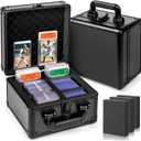 Trading Card Storage Box, Graded Card Case, Top Loader Storage Cases with Lock, Hard Card Boxes for Sports Cards hold up to 70 PSA, 250+ Top Loaders