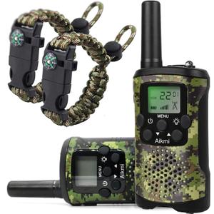 Walkie Talkies for Kids 22 Channel 2 Way Radio 3 Miles Long Range Handheld Walkie Talkies Durable Toy Best Birthday Gifts for 6 Year Old Boys and Girls fit Adventure Game Camping (Green Camo 1)