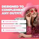 Bedwina Pink Cowgirl Hat for Women & Girls - Felt Western Cowboy Hat with White Trim & Adjustable Chin Strap - Bachelorette, Dress-Up, Rodeo, Costume Accessory, Party Favor, Themed Events (Pink)