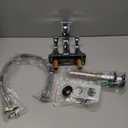 FROPO Waterfall Bathroom Faucets for Sink 3 Hole - Brushed Nickel Waterfall Bathroom Faucet 8 Inch Widespread Faucet Bathroom 2-Handles Modern Vanity Faucets with Overflow Pop Up Drain Supply Lines