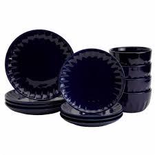11 Pcs StoneweareCafe Navy Dinnerware set
