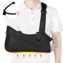 Arm Sling Shoulder Immobilizer with Waist Strap, Breathable Comfortable Medical Sling Arm Shoulder Support for Shoulder Surgery Torn Rotator Cuff Elbow Wrist Injury, Right and Left, Men and Women (Large)