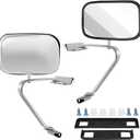 ECCPP Manual Side View Mirrors Plastic Pair Set for Ford for F-Series for F150 for F350 Bronco Pickup Truck SUV