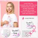 48 Sets Women Breast Cancer Awareness Accessories Bulk Pink Ribbon Pocket Hug Token with Encouragement Cards Breast Cancer Survivor Get Well Soon Gifts for Survivor Campaign Party Supplies