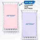 Crib Sheets Girl, 2 Pack Baby Sheets for Standard Crib Mattress & Toddler Bed Mattress, Snug Fit Breathable Soft Fitted Crib Sheet, Pink & Violet
