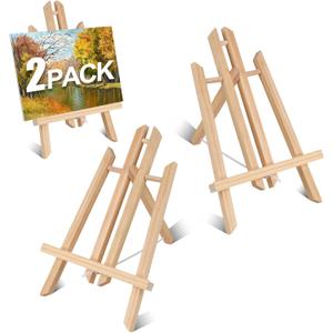 2PCS 12 Inch Wood Tabletop Easel -Easel Stand for Painting, Perfect for Parties, Art Projects, and Creative Displays.