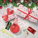 2 x GIOLAINY Pink Christmas Wrapping Paper for Girls Women Kids - Holiday Gift Wrap with Ornaments, Xmas Trees, Berries & Wreaths Designs - 4 Sheets (28 x 40 inches), Easy to Store