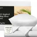 Miracle Made Breathable Cotton Bed Sheet Set, 5-Piece Soft, Lightweight, Silver-Treated Cotton Split King Size, White