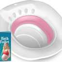 RUGUO Sitz Bath for Toilet Seat - Yoni Steam Seat - Sitz Bath for Hemorrhoids and Postpartum Care - Portable Bidet BPA Free - Foldable Basin for Epsom Salt Soak - Pink