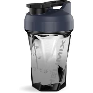 HELIMIX 1.5 Vortex Blender Shaker Bottle Holds Upto 20oz | No Blending Ball or Whisk | USA Made | Portable Pre Workout Whey Protein Drink Shaker Cup | Mixes Cocktails Smoothies Shakes | Top Rack Safe (Midnight)