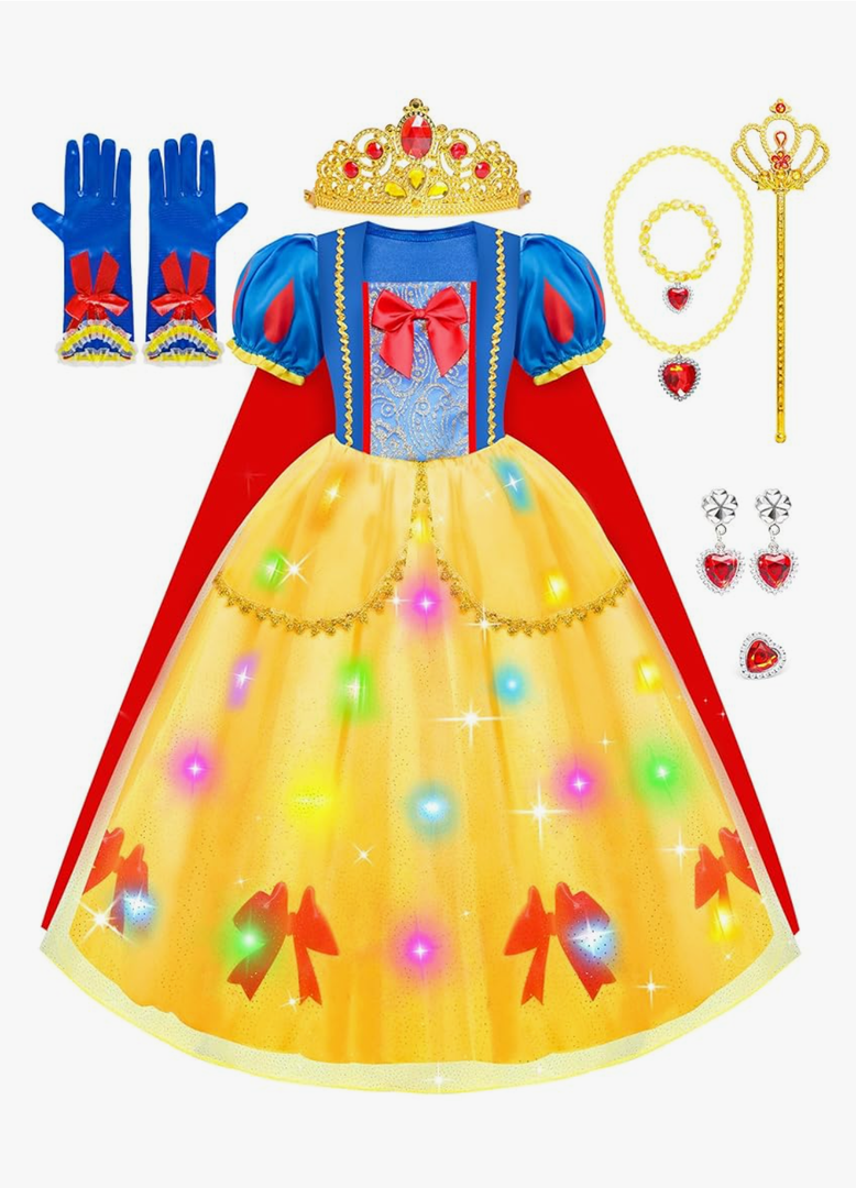 Meland Princess Dress Up for Girls, Halloween Costumes & Birthday Gift for Toddlers 7-8 Y