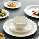 12-Piece Porcelain Chip and Scratch Resistant Round Dinnerware Set, Plates, Dishes, Bowls, Service for 4 White