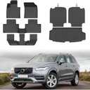 Mixsuper Floor Mat & Cargo Liner for Volvo XC90 7 Seat 2016-2026(Only for PHEV & Hybrid),All Weather TPE Rubber Floor Liners Protection for XC90 Accessories,Full Set Anti-Slip Car Mats,Black