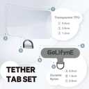 3 x 2 Pack Universal Phone Tether Tab Set, Phone Strap Replacement Part w/Anti-Slip Transparent TPU & Grey Nylon Material, Cell Phone Patch Compatible with Most Lanyards, Wrist Straps, and Cases