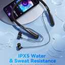 Neckband Bluetooth Headphones, 60H Playtime, IPX5 Sweatproof, Noise Cancelling Mic, Magnetic Earbuds  Wireless Bluetooth 5.x Headset for Running, Gym, Work & Travel