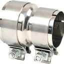 Polished Stainless Steel 2.5" ID to 3" ID Exhaust Adapter With Clamps,ID 2-1/2 Inch to ID 3 Inch Exhaust Reducer Connector Pipe/W Clamps, 4'' Length Exhaust Coupler,Universal Fitment