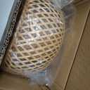Bamboo Pendant Light Fixture One-Light Adjustable Boho Basket Handmade Woven Pendant Lighting for Kitchen Island Sink Farmhouse Dining Room