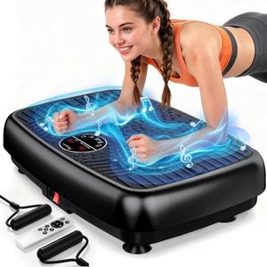 Vibration Plate Exercise Machine, 2026 EvoSpark Dual Motor Vibration Plate for Lymphatic Drainage, 3D & 4D Whole Body Vibration Plates for Weight Loss, Shaker Workout Equipment for Women Men Home
