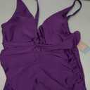 Women's One Piece Swimsuits Ruched Slimming Bathing Suits for Women V Neck Criss Cross Ruched Push Up Slimming Swimwear (Large)