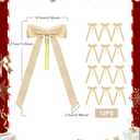 12 Pcs Velvet Ribbon Bows Decorations,White Christmas Ornaments for Tree Home Thanksgiving Party Front Door Wreath Holiday Decor