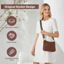 Vegan Leather Crossbody Bags for Women, Medium Cross Body Purse with Wide Adjustable Strap LightWeight (Brown)
