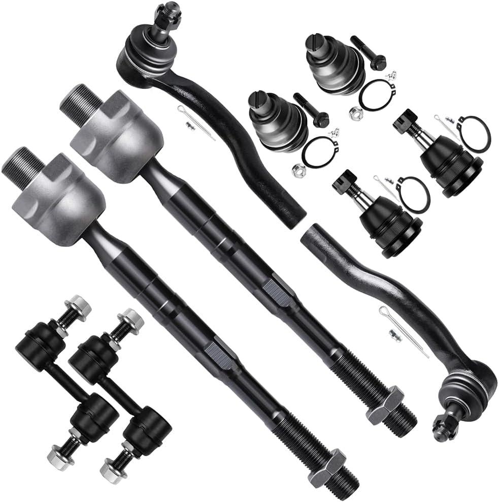 SCITOO 10pcs Front Suspension Kit Inner Outer Tie Rod End Sway Bar Link Lower Upper Ball Joint Fit 2005-2019 For Nissan For Armada 2004-2015 For Nissan For Titan 2004-2013 For Infiniti Qx56