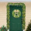 Norfolk Pine Garland with Lights, 6 Ft Faux Garlands with Eucalyptus Leaves Christmas Greenery Garland for Mantel Stairs Railing Table Indoor Outdoor Christmas Holiday Decor (1 PCS)