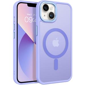 BENTOBEN Magnetic for iPhone 13 Case & iPhone 14 Case [Compatible with Magsafe] Translucent Matte Phone Case iPhone 13/14 Slim Shockproof Women Men Protective Cover for iPhone 13/14 6.1", Lavender