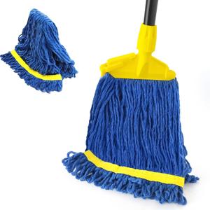 JEHONN String Mop for Floor Cleaning Heavy Duty, 57 inches Cotton Mop with 2 Replacement Heads for Hard Wood Laminate Tile Vinyl Kitchen Bathroom Home